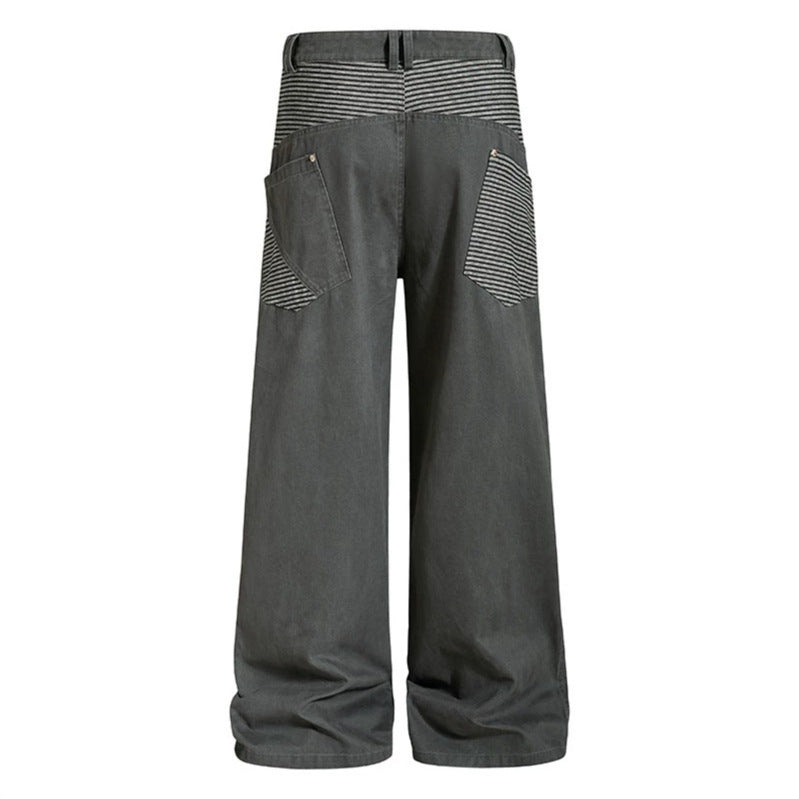 Women's Wide High-Waist Culotte Jeans in Palazzo Cut with Contrasting Pockets Mune Fashion