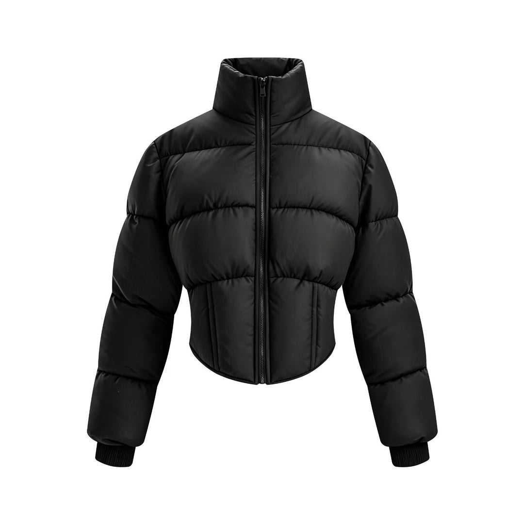 Women short cut quilted jacket with fitted corset section Mune Fashion