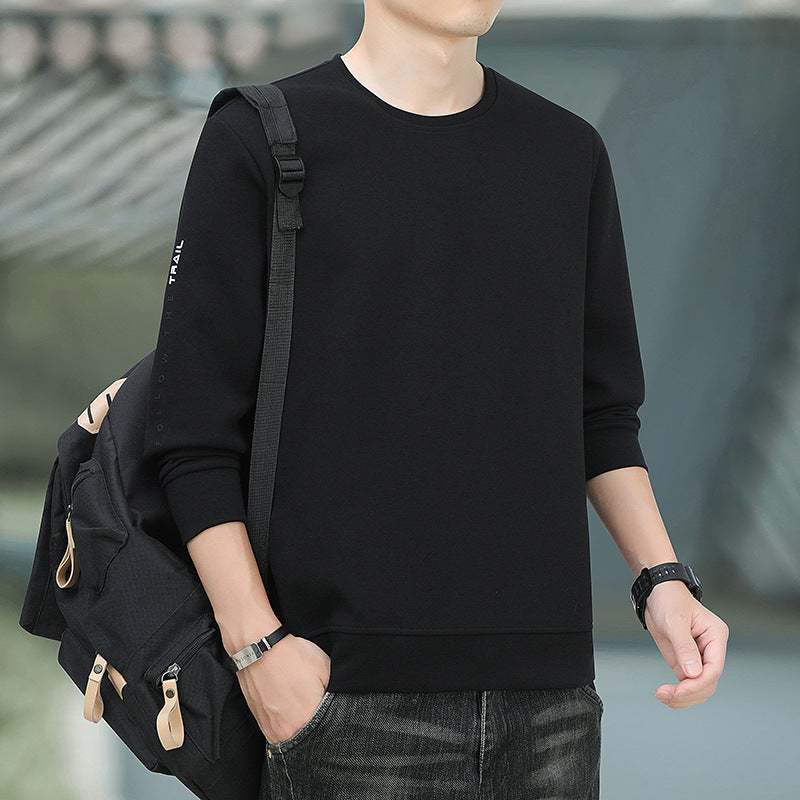 Men's Crew Neck Sweatshirt with Brushed Interior and Slim Hem Mune Fashion