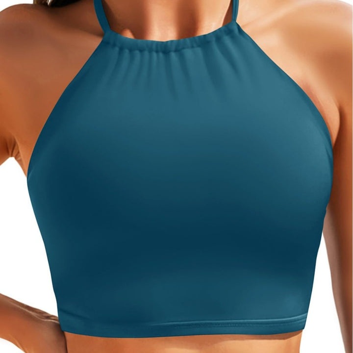 Women's Sporty Bikini Top with Halterneck Design Mune Fashion
