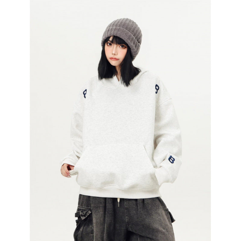 Unisex Oversized Hoodie with large intarsia block print and ribbed hem Mune Fashion