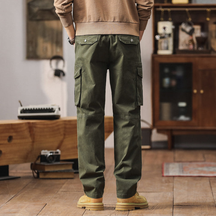 Herren Cargo-Hose im Utility-Stil mit Elastikbund, Kordelzug und Mehrfach-Taschen Mune Fashion