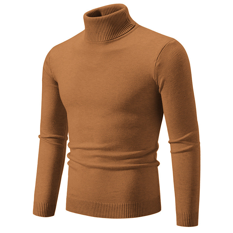 Men's Slim-Fit Turtleneck Sweater made of fine knit with ribbed stand collar and elastic waistband Mune Fashion