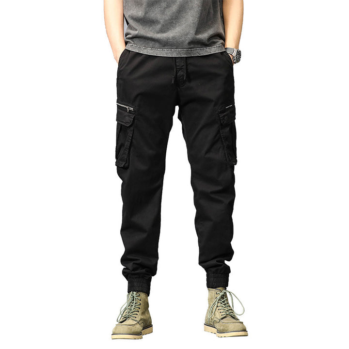 Herren Cargo-Joggerhose mit Tunnelzug, Multifachtaschen und geripptem Knöchelabschluss Mune Fashion