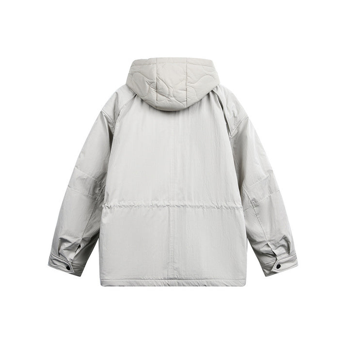 Men's Oversize Parka with Quilted Padding and Drawstring Mune Fashion