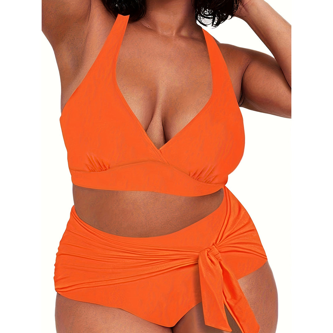 Women's Two-Piece Swim Outfit with Casual Wrap Skirt Mune Fashion