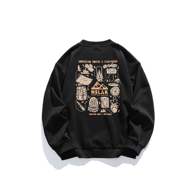Unisex Loose Round Neck Sweatshirt with fine Waffle Structure Mune Fashion