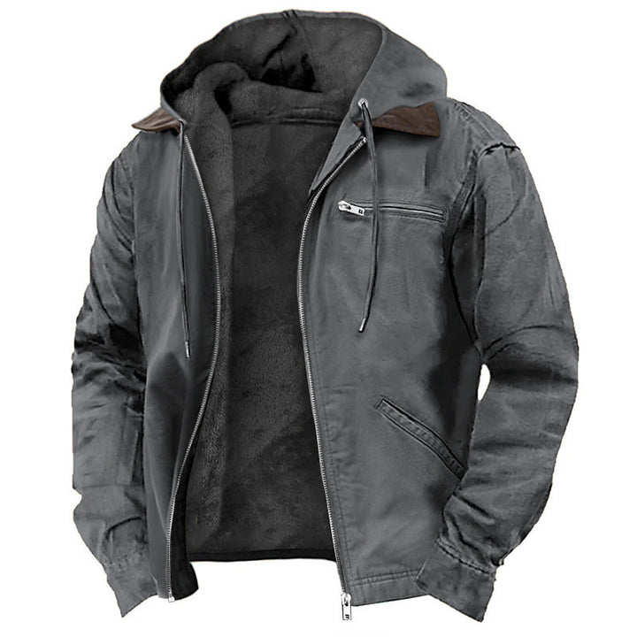 Men's Insulated Field Jacket with Hood and Sherpa Lining Mune Fashion