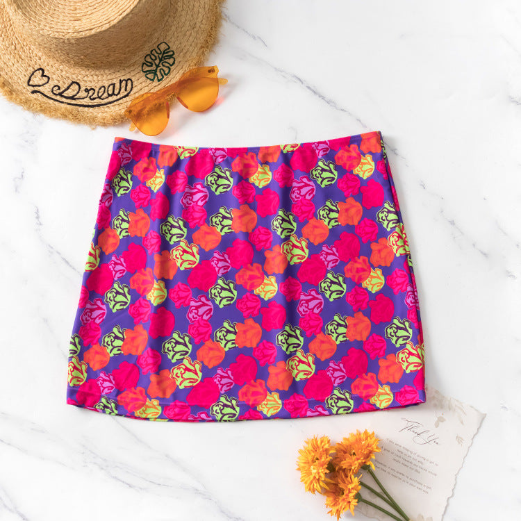 Women Colorful patterned beach skirt Mune Fashion