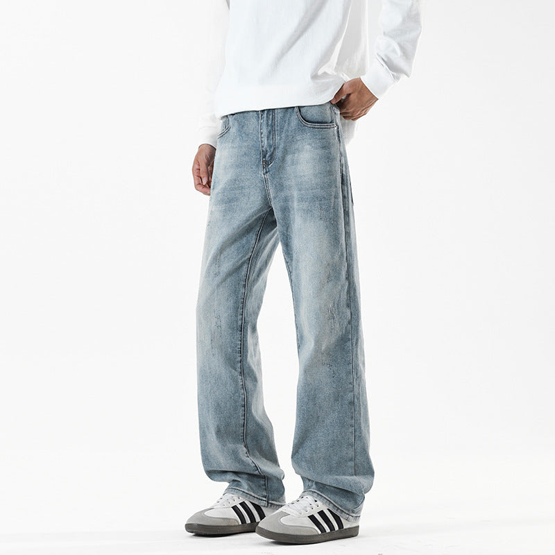 Men's baggy jeans in wide-leg relaxed fit with vintage wash Mune Fashion