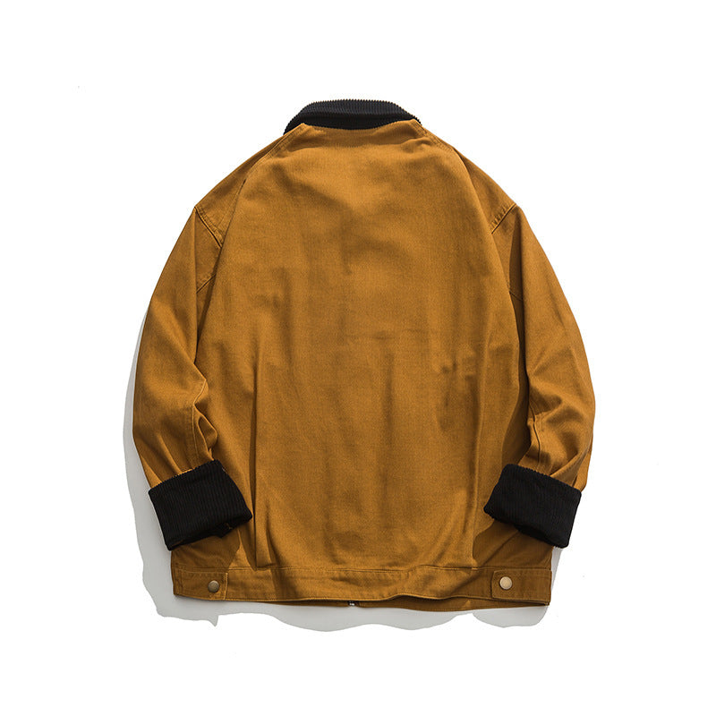 Unisex Boxy-Workwear-Jacket made of canvas with cord collar, zipper and applied flap pockets Mune Fashion
