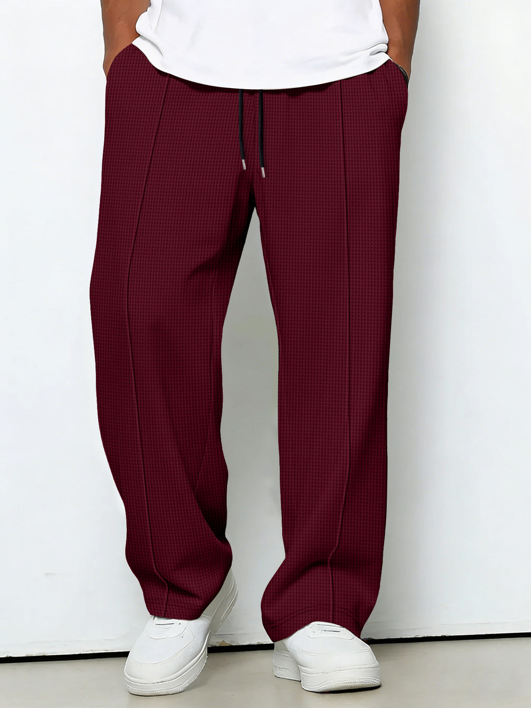 Men's custom-made jogging pants with drawstring waistband, crease and structured stretch quality Mune Fashion