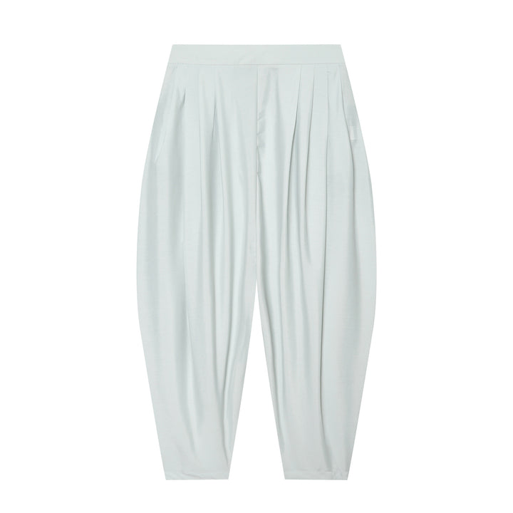 Women's High-Waisted Pleated Harem Pants with Tucks and Tapered Leg Mune Fashion