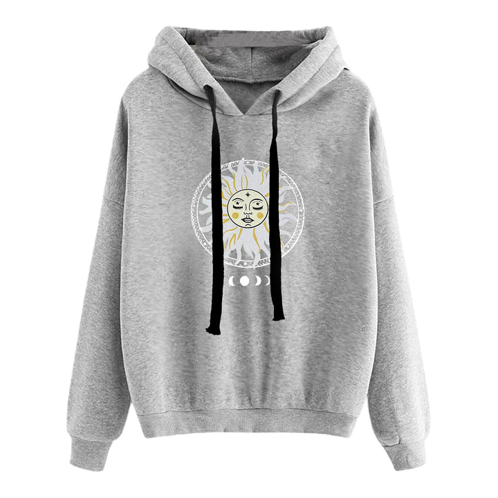 Women's casual oversized hoodie with heart and paw print, drawstring and ribbed cuffs Mune Fashion