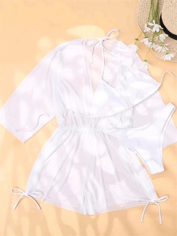 Women's bathing set with transparent kimono and stylish bikini Mune Fashion