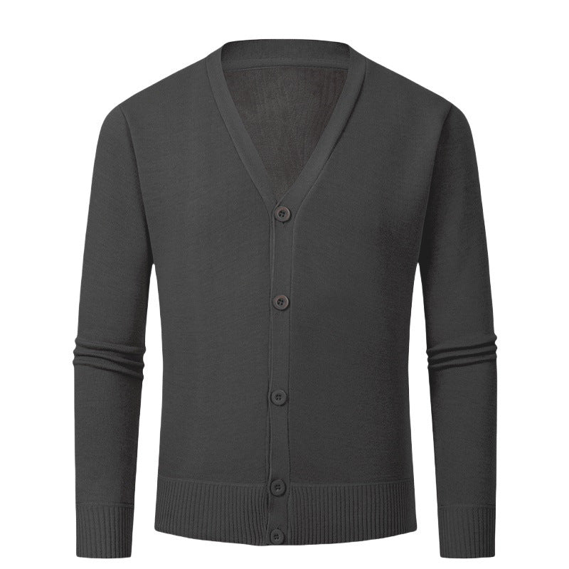 Men's cardigan with V-neck and buttonless design Mune Fashion