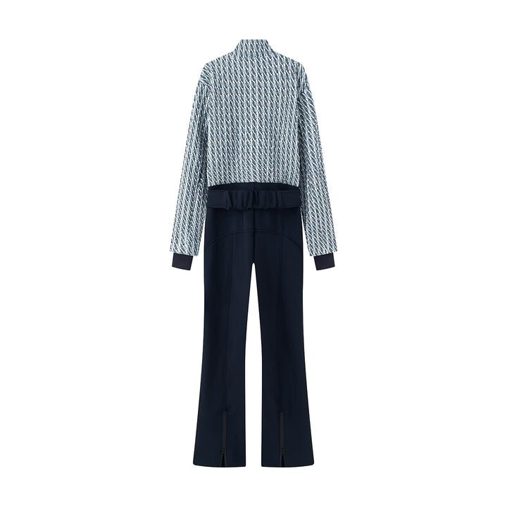 Ladies two-piece set consisting of structured short jacket and high-cut flared trousers Mune Fashion