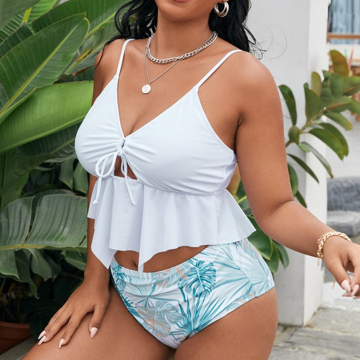 Women’s bikini top with detachable wrap skirt and floral high-waist cut Mune Fashion