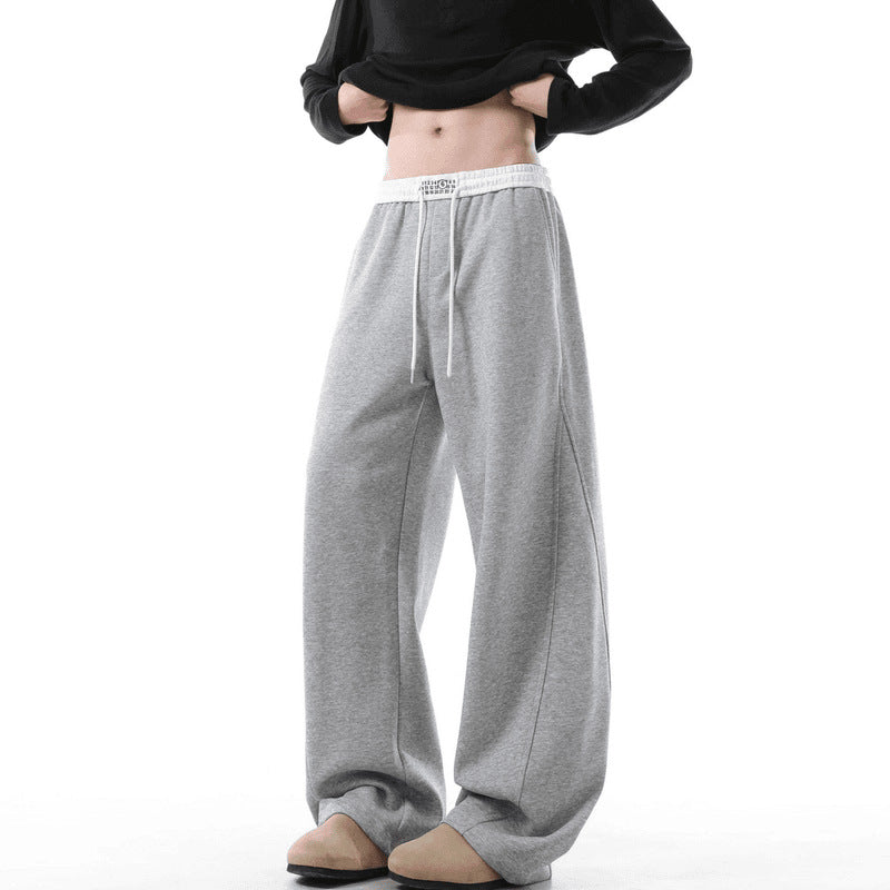 Women's Wide Lounge Pants with Elastic Waistband, Drawstring and Flowing Oversized Silhouette Mune Fashion