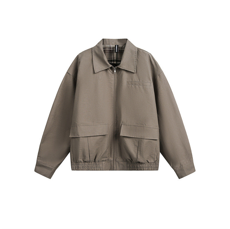 Unisex Lightweight Boxy Field Blouson in Utility Look with Patch Flap Pockets and Elastic Hem Mune Fashion