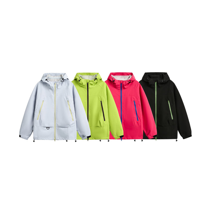 Women's Waterproof Softshell Rain Jacket with Hood, Adjustable Hem and Contrasting Zippers Mune Fashion