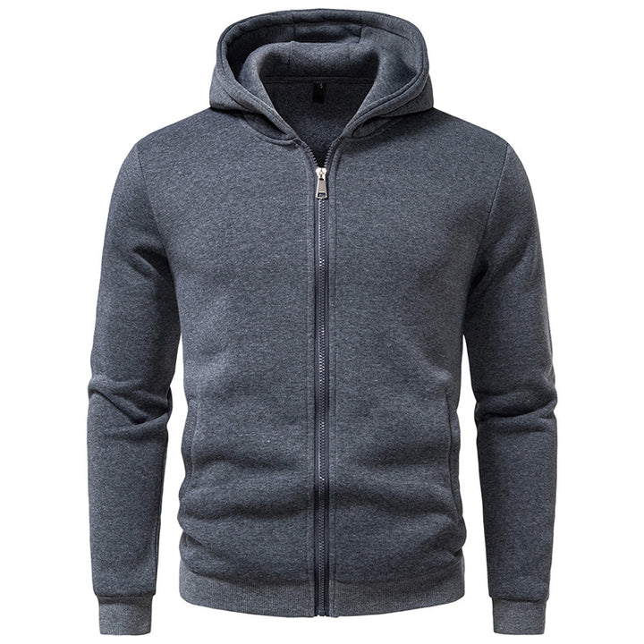 Men's hooded sweat jacket with full zip, fleece lined and slim fit Mune Fashion