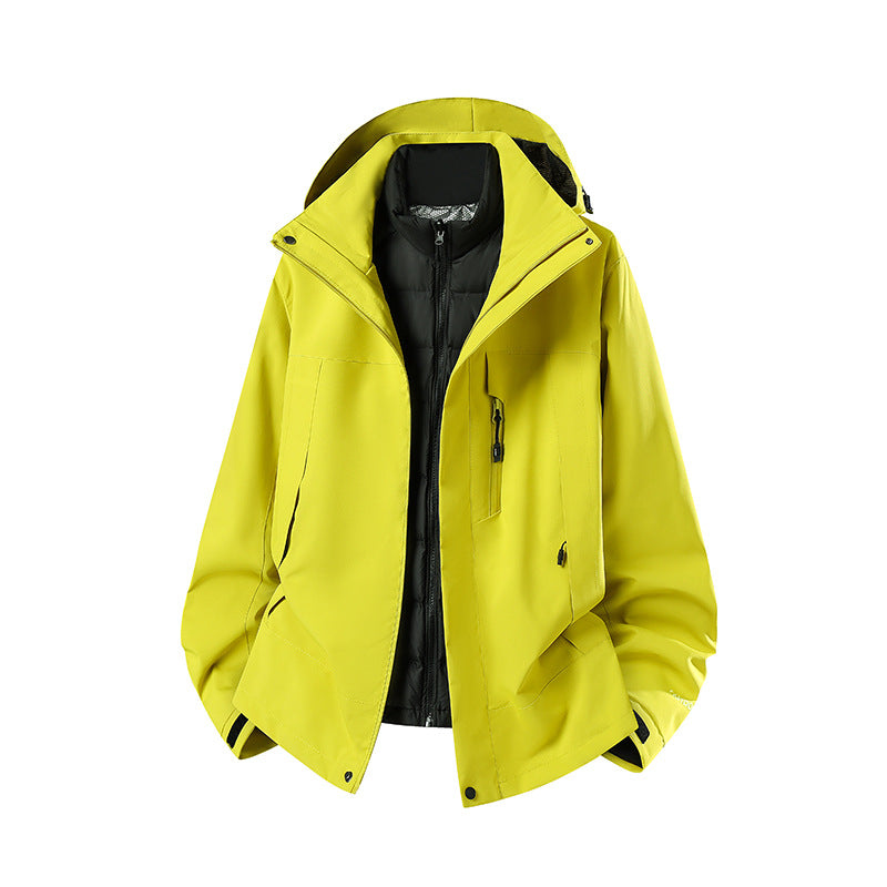 Women's Two-Piece Softshell Parka with Removable Quilted Inner Jacket Mune Fashion