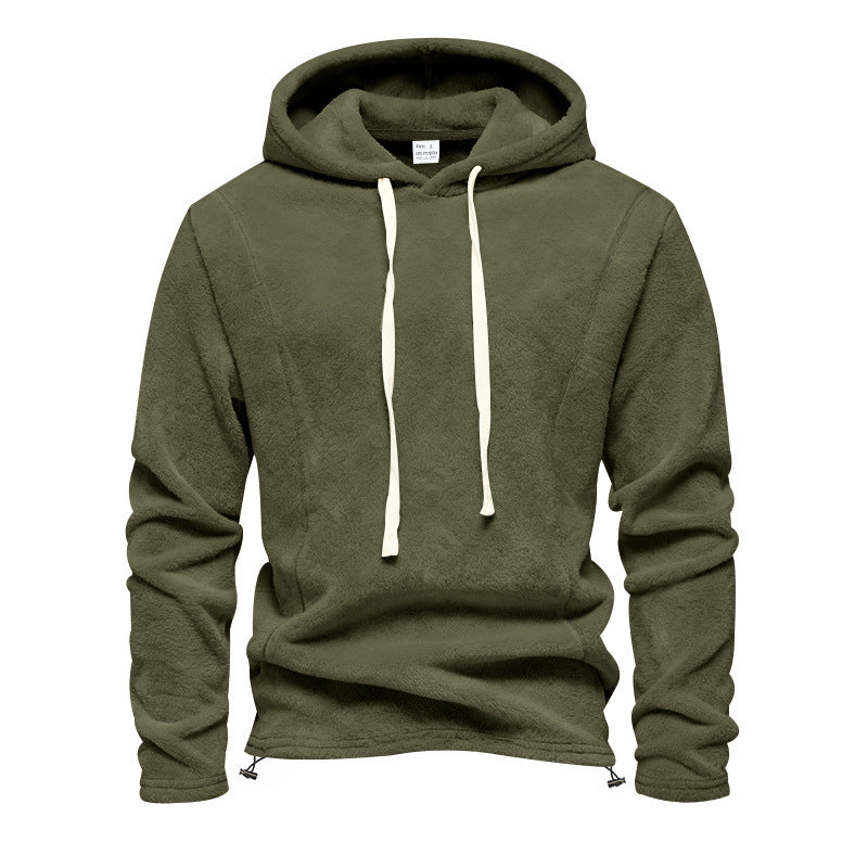 Men's fleece hoodie with hood and adjustable hem Mune Fashion