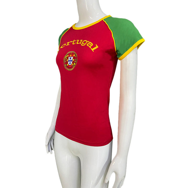 Women nan short sleeveless fan tank top with embroidery applique and side cord Mune Fashion