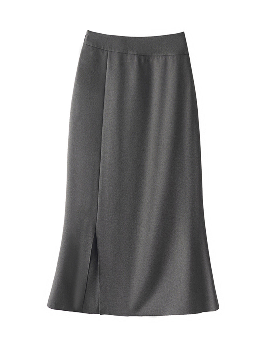 Women's Elegant Midi Skirt with Side Slit Mune Fashion