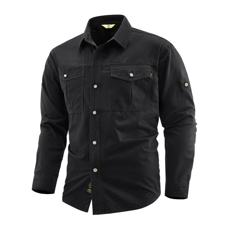 Men's Long Sleeve Shirt with Chest Pockets Mune Fashion