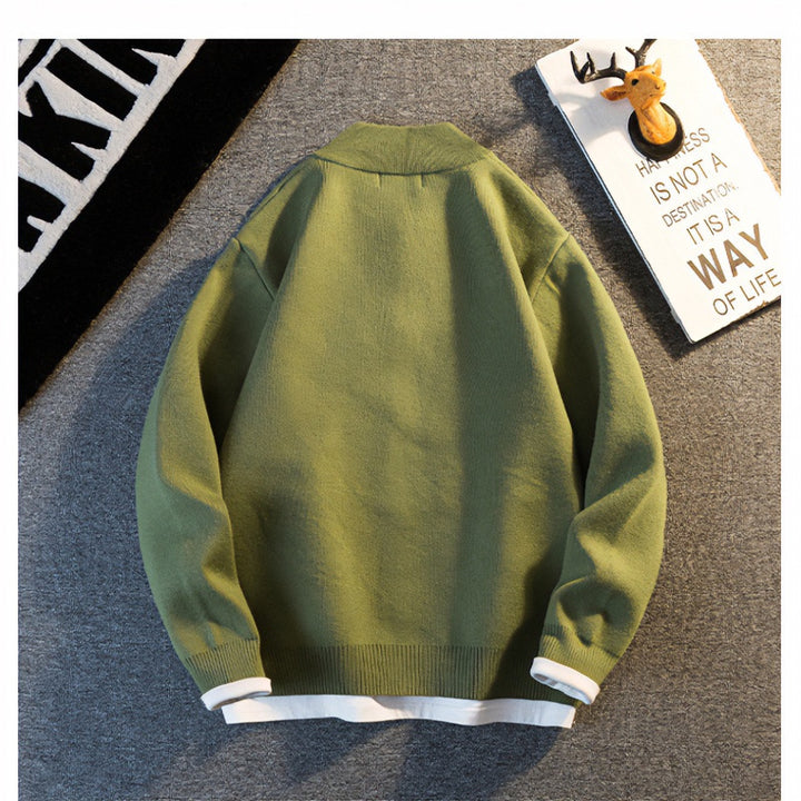 Unisex Fine Knit Cardigan with Round Neck, Patch Pockets and Ribbed Cuffs Mune Fashion