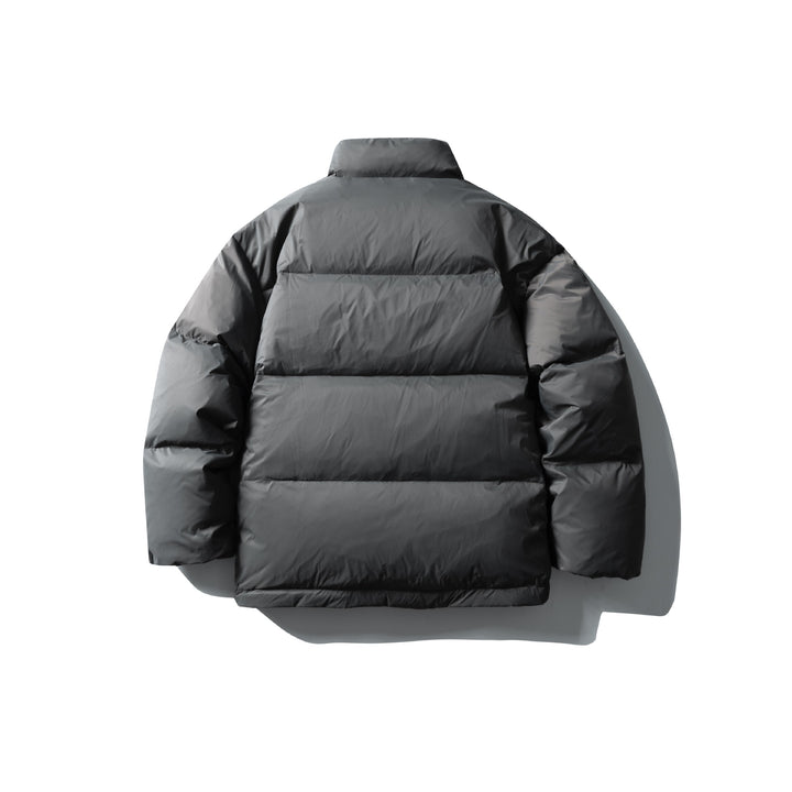 Unisex Boxy-padded short jacket with high stand-up collar and water-repellent shell Mune Fashion