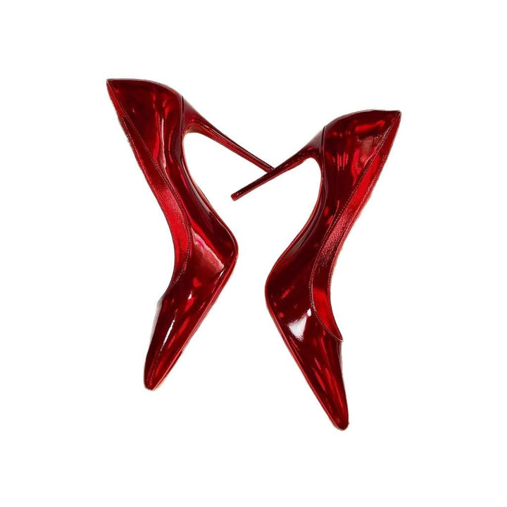 Women lace patent pumps with high stiletto heel Mune Fashion