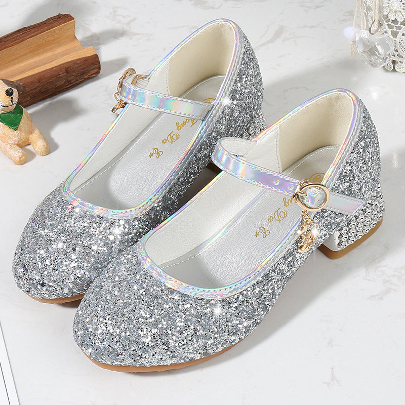 Girls Glittering Mary Jane Ballerinas with Decorative Bow and Pearl Decoration Mune Fashion