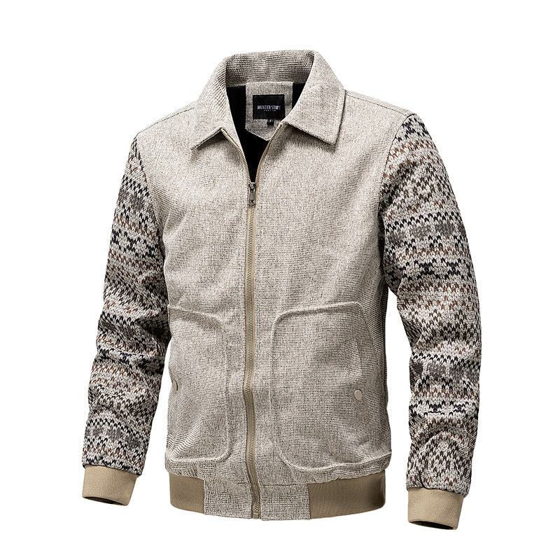 Men's zip-up knit jacket with Norwegian sleeves Mune Fashion