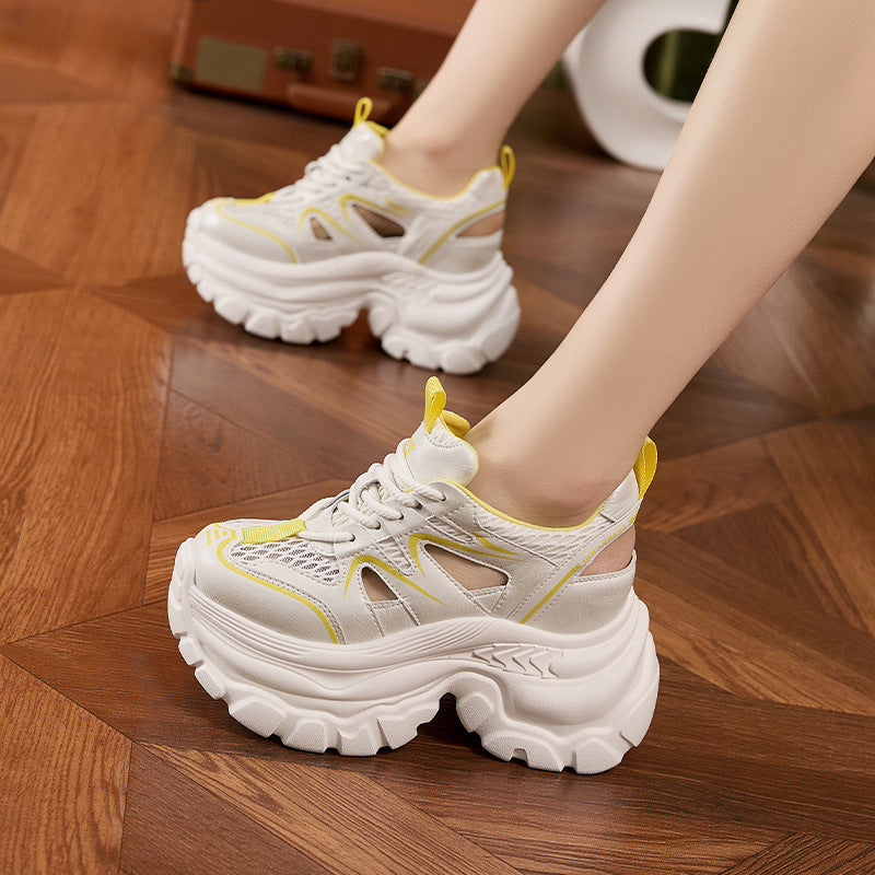 Women's sneakers with airy mesh surface and extra-large platform Mune Fashion
