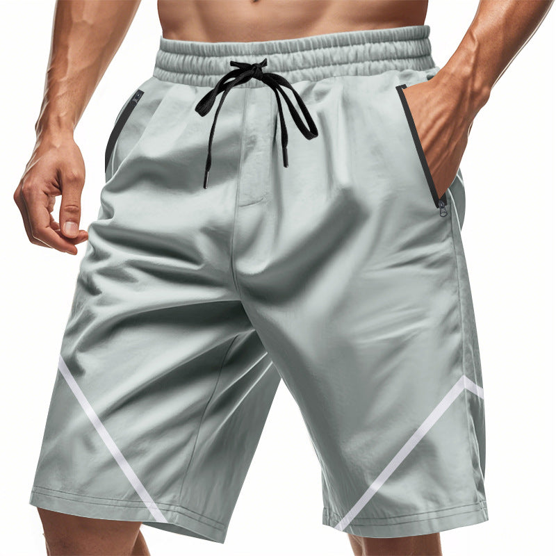 Men's breathable training shorts with zippered pockets and elastic drawstring waistband Mune Fashion