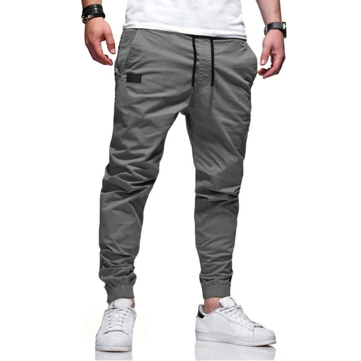 Men's Slim-Tapered Jogging Pants with Drawstring, Side Pockets and Ribbed Ankle Cuffs Mune Fashion
