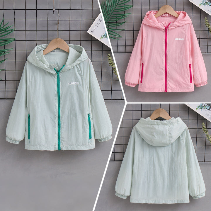 Women's ultra-lightweight hooded nylon jacket with UV protection, windproof features and zippered pockets Mune Fashion