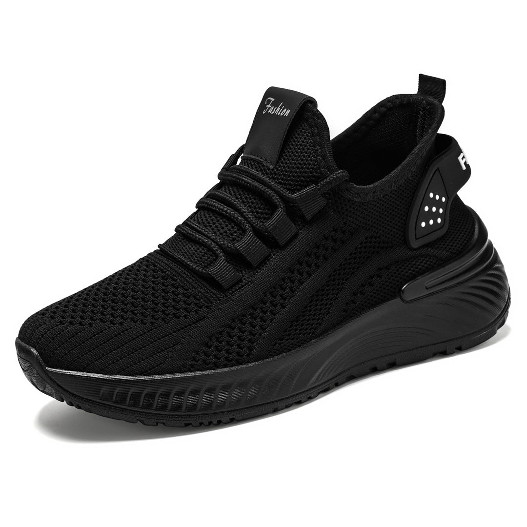 Women's breathable knitted casual sneakers with elastic slip collar and cushioned wedge sole Mune Fashion