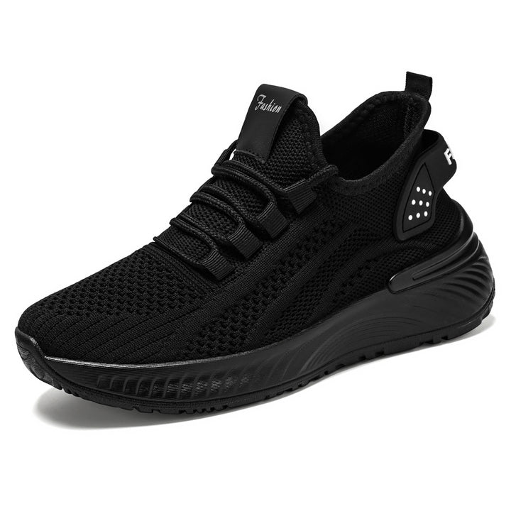 Women's breathable knitted casual sneakers with elastic slip collar and cushioned wedge sole Mune Fashion