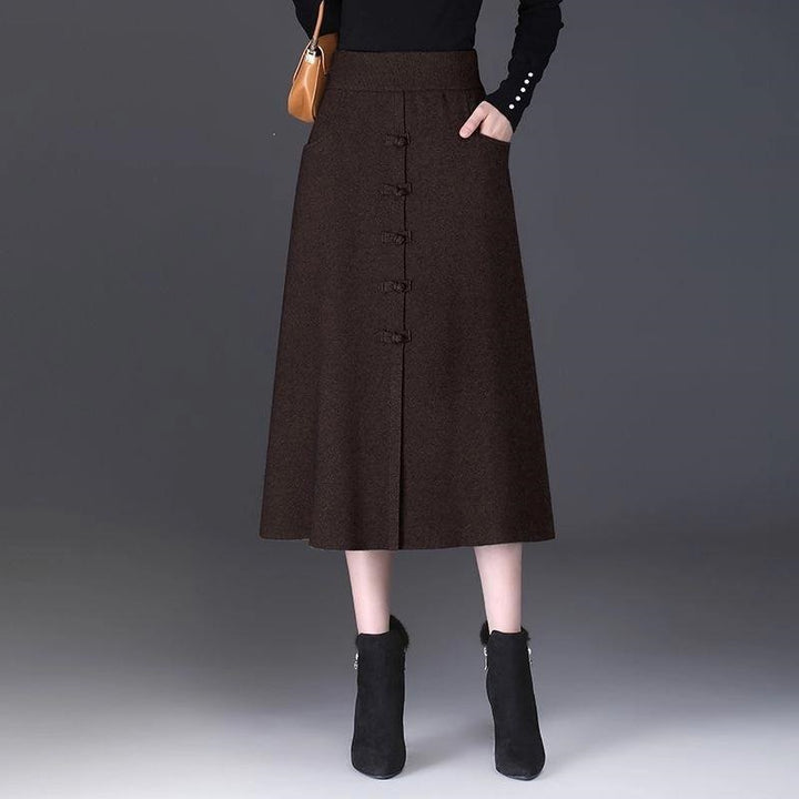 Ladies Elegant and Chic Midi Skirt with Button Details Mune Fashion