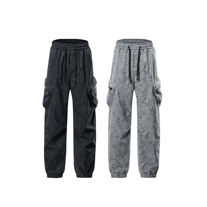 Damen Übergangs‑Cargohose im Vintage‑Wash mit elastischem Komfortbund und Multifunktionsseitenstaschen Mune Fashion