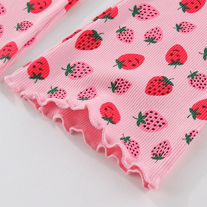 Girls leggings with cheerful strawberry pattern Mune Fashion