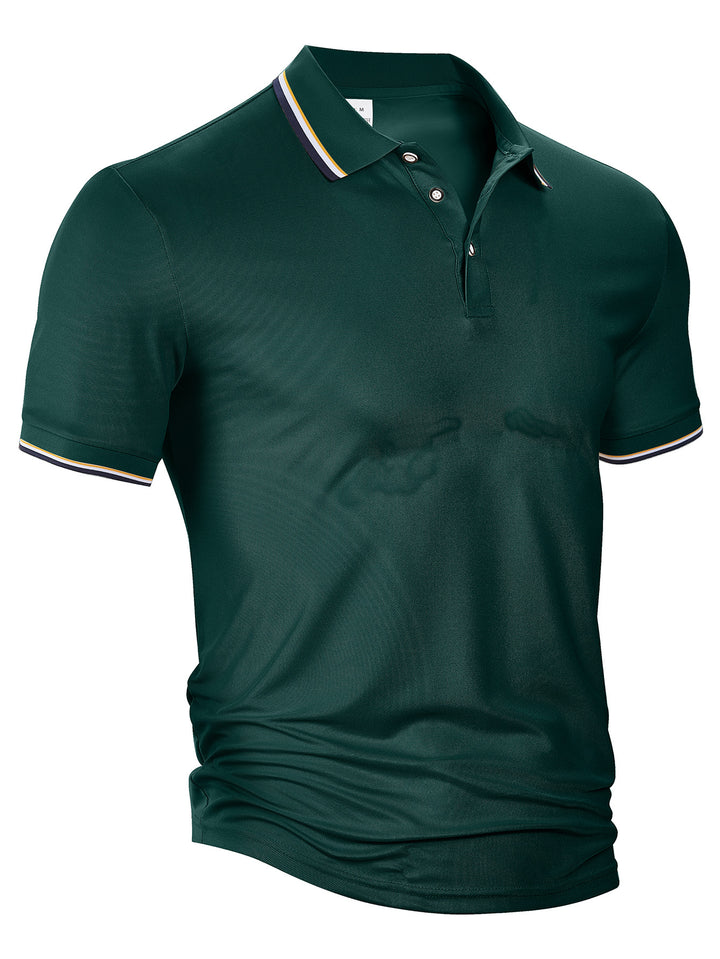 Men's classic polo shirt made of piqué with contrasting stripes at the collar Mune Fashion