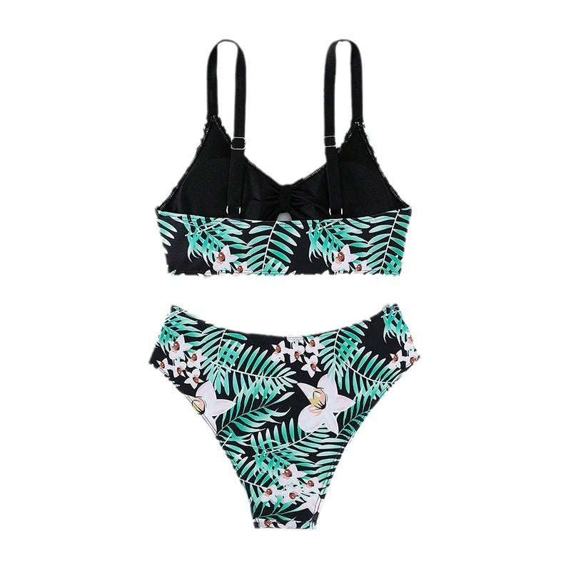 Ladies bikini set with floral design and adjustable straps Mune Fashion