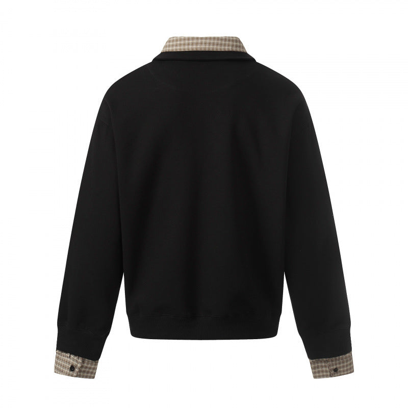 Men's sweatshirt with integrated shirt collar and layering look Mune Fashion