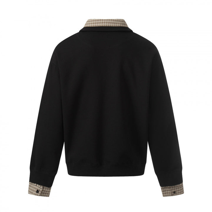 Men's sweatshirt with integrated shirt collar and layering look Mune Fashion