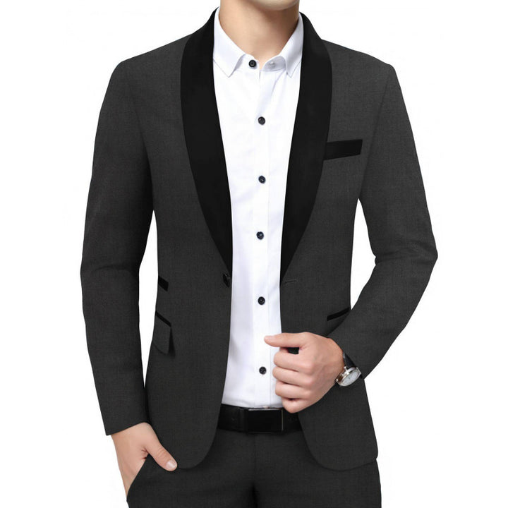 Men's Slim Fit Evening Suit Jacket in Tuxedo Style with Shawl Collar Mune Fashion
